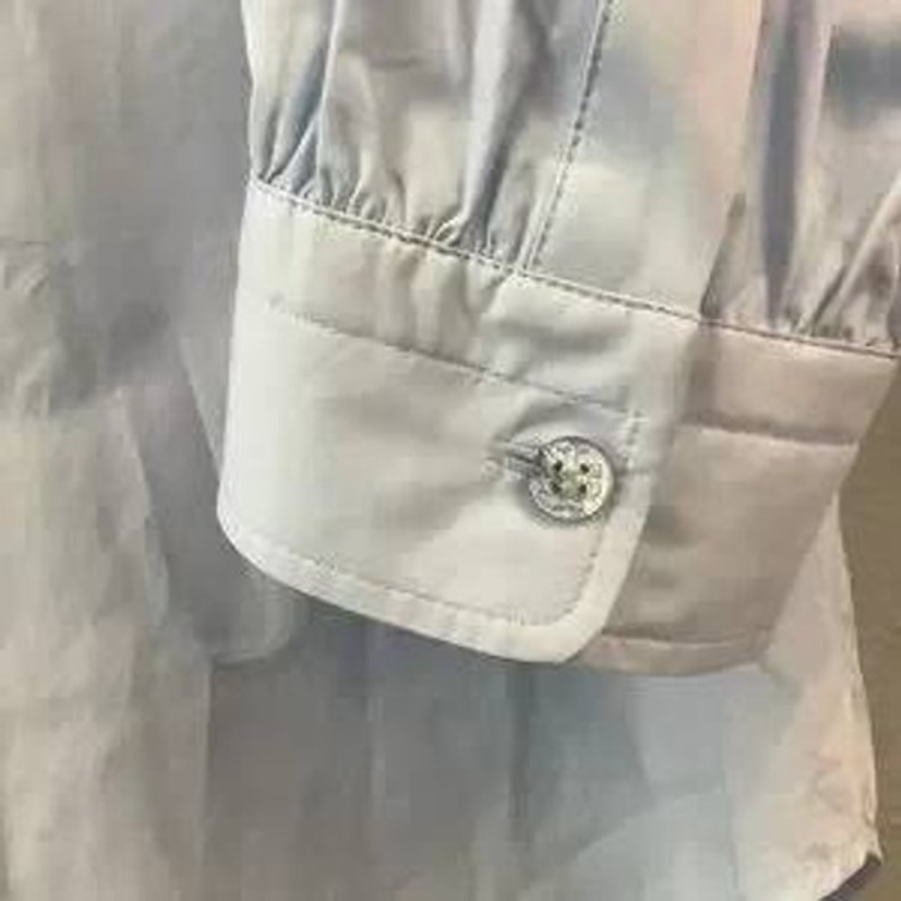 Tory Burch Button-Up Shirt Womens Size L Blue NWT Owl Embroidery Long Sleeve - Picture 10 of 12